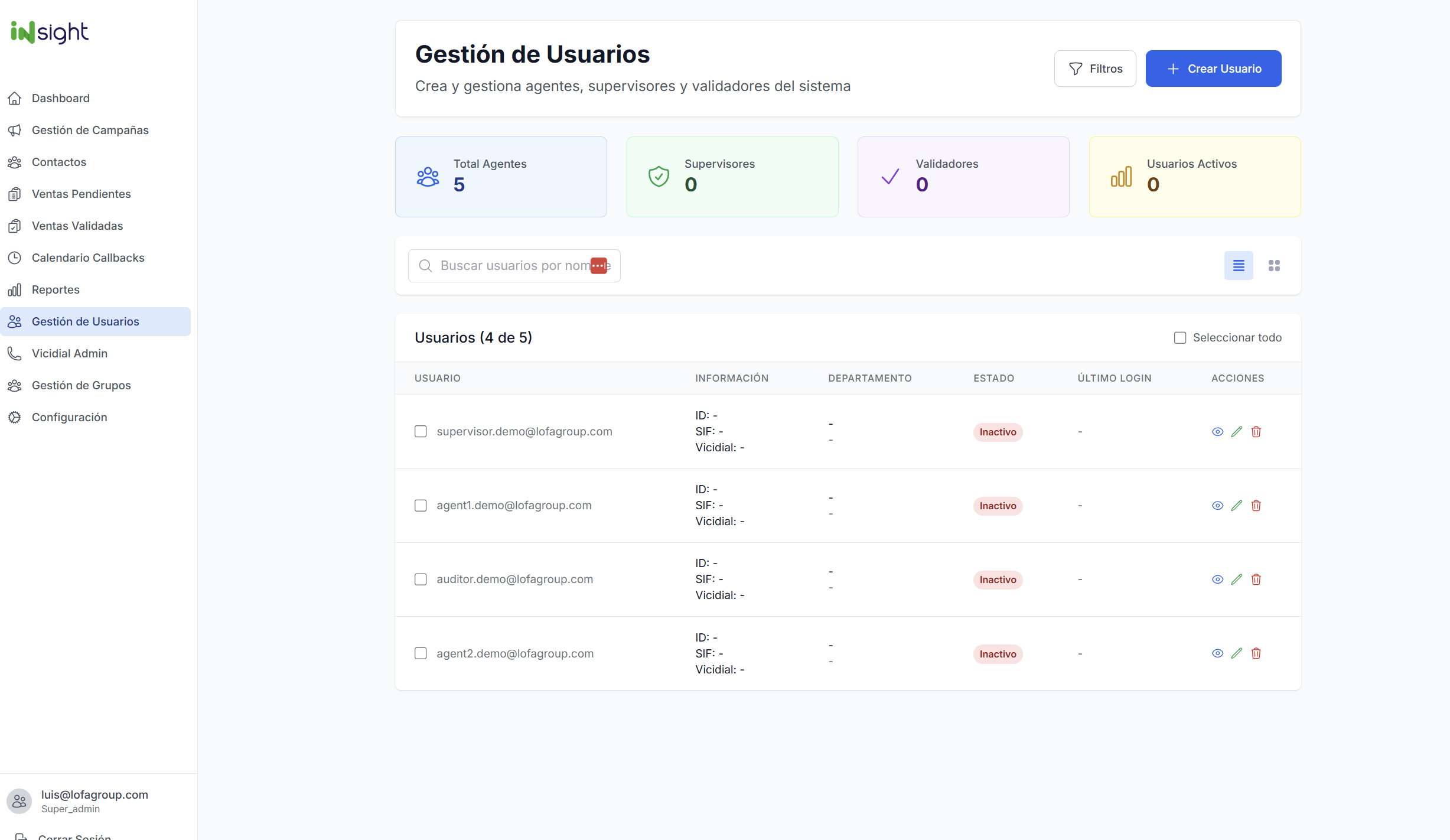 Gestión de Usuarios
